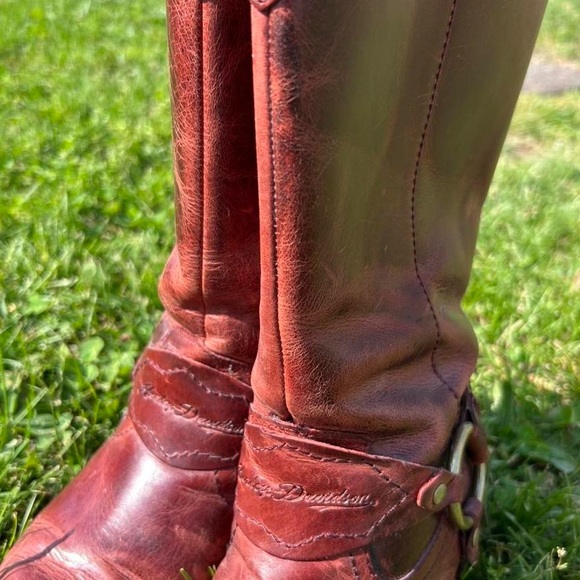 Harley Davidson Leather Boots in Brown Marlene - Picture 3 of 4